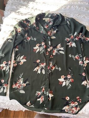 Floral Green Blouse